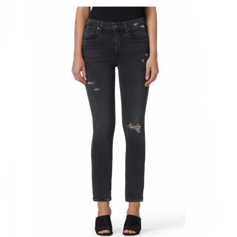 Joe’s Denim Mid Rise Distressed Cropped Denim